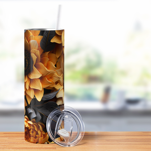 Sunflowers with Gray 20oz Skinny Tumbler