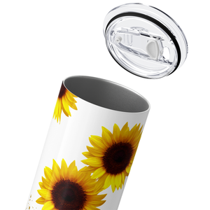Sunflowers with Gold Glitters 20oz Skinny Tumbler