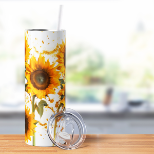 Tall Bright Sunflowers 20oz Skinny Tumbler
