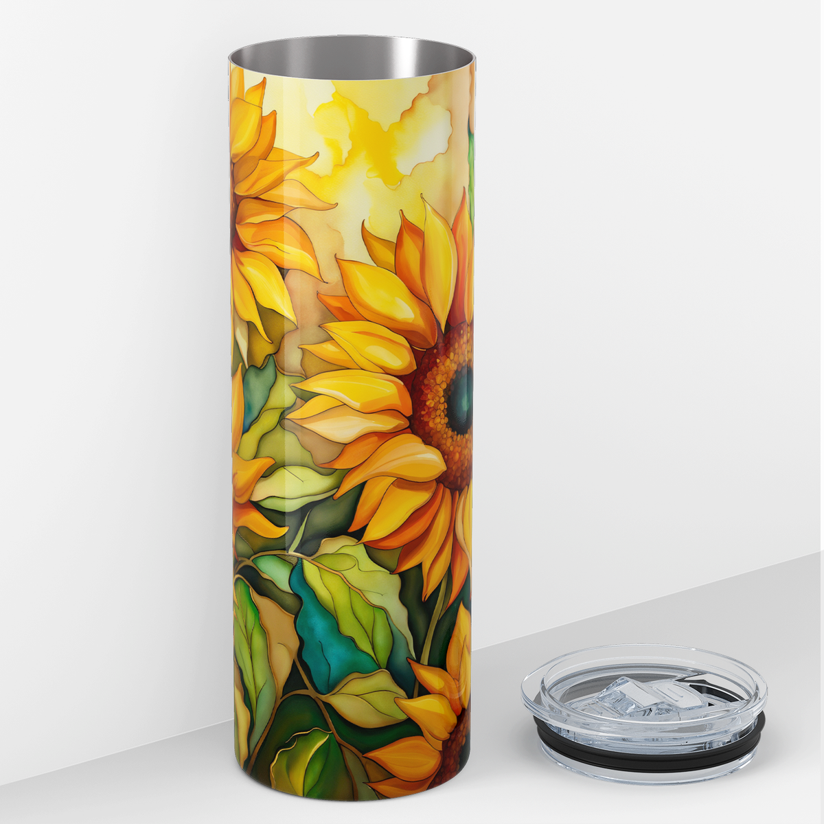 Watercolor Sunflowers 20oz Skinny Tumbler
