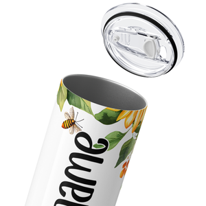 Personalized Sunflowers with Bees 20oz Skinny Tumbler