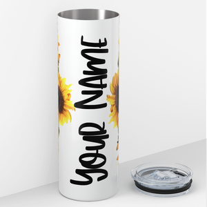 Personalized Sunflowers 20oz Skinny Tumbler