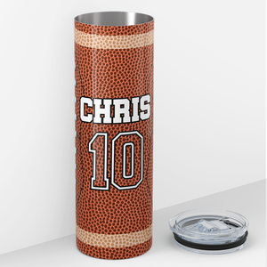 Personalized Football Player Name and Number 20oz Skinny Tumbler