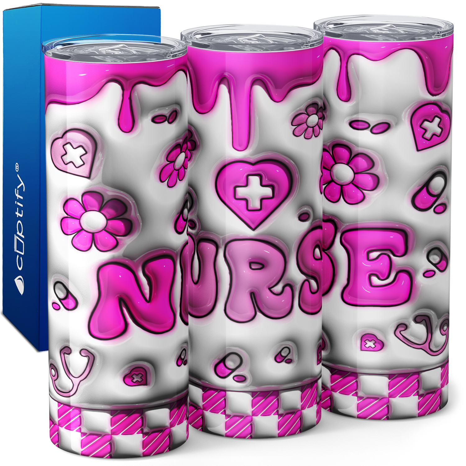 Pink Inflated Nurse 20oz Skinny Tumbler