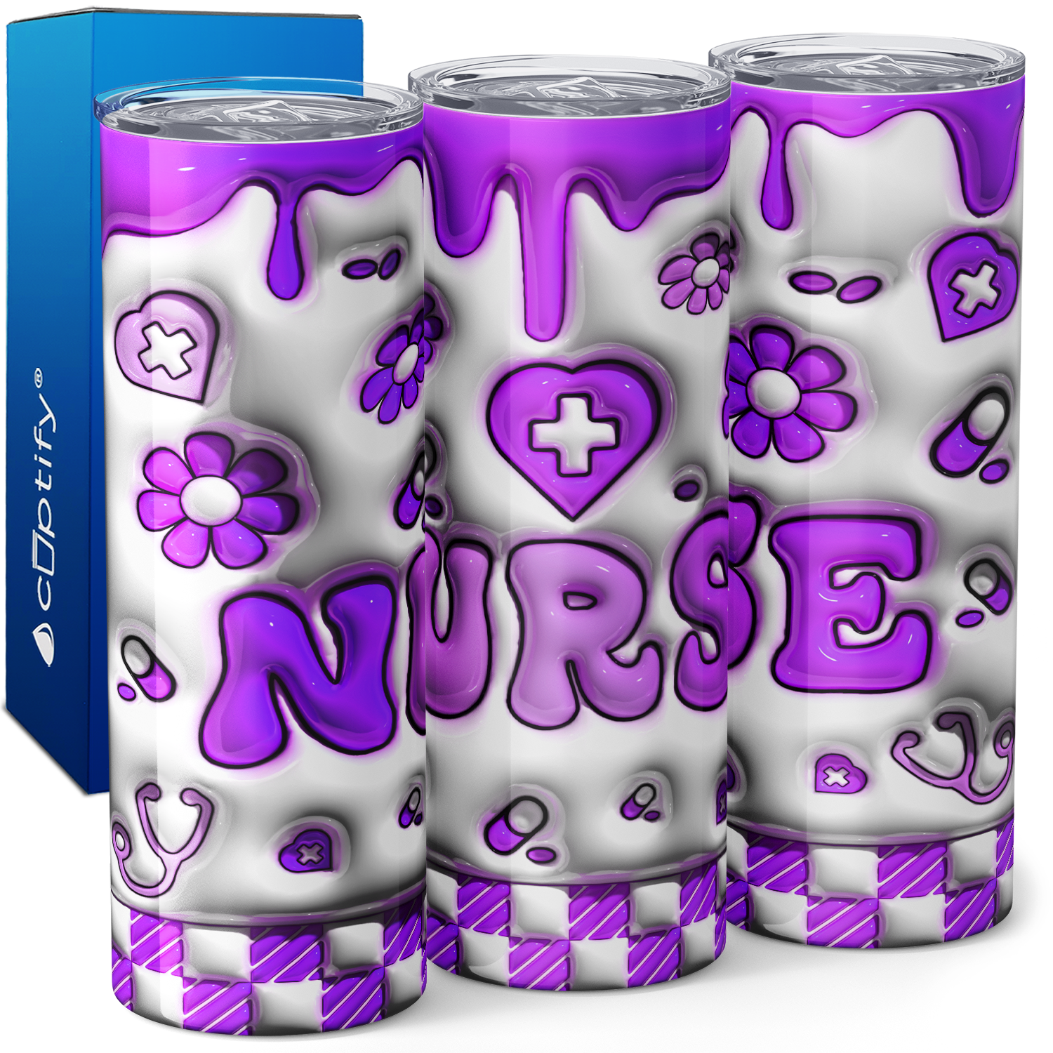 Purple Inflated Nurse 20oz Skinny Tumbler