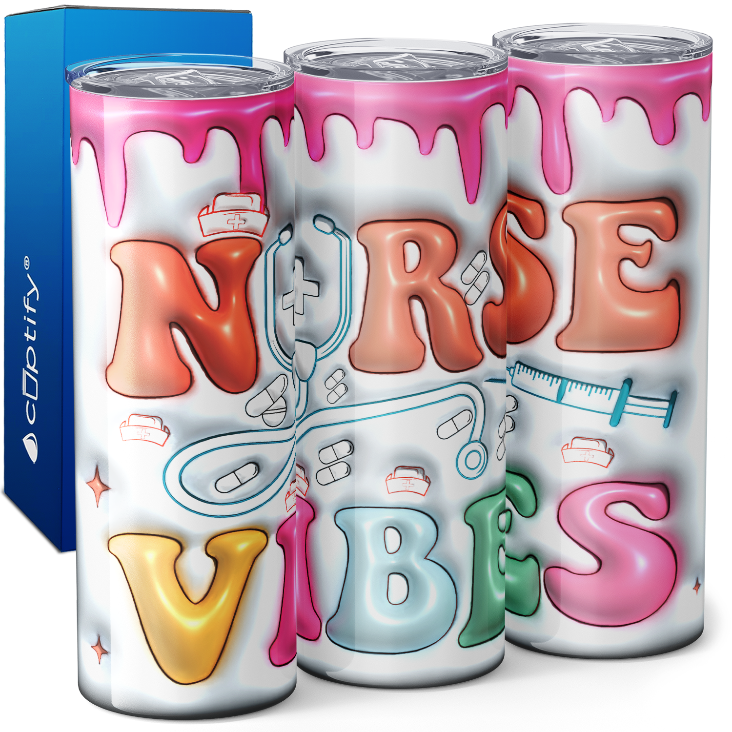 Nurse Vibes Inflated 20oz Skinny Tumbler