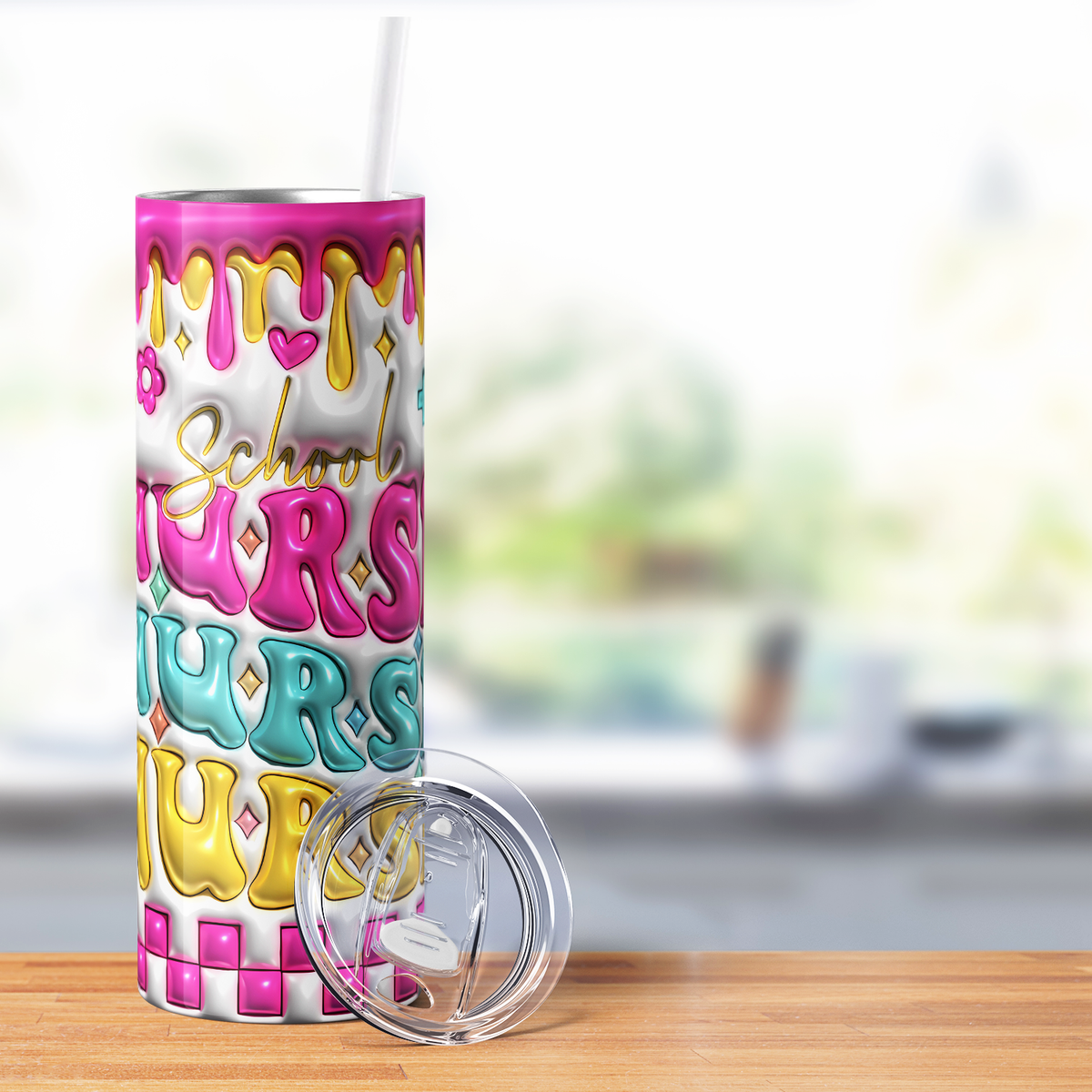 School Nurse Nurse Inflated 20oz Skinny Tumbler