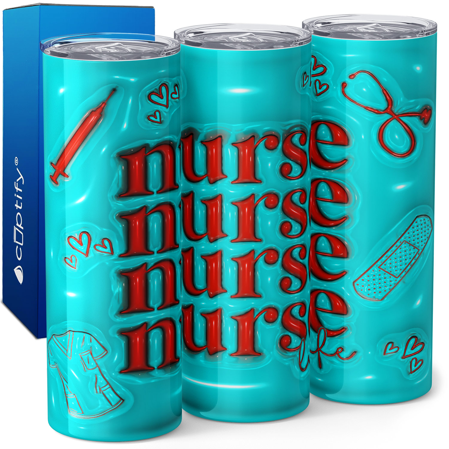 Turquoise Nurse Life 20oz Skinny Tumbler