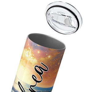 Personalized Beach Sunset 20oz Skinny Tumbler