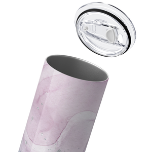 Bride Silver Glitter Pastels 20oz Skinny Tumbler
