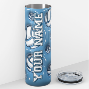 Personalized Volleyball Blue Inflated 20oz Skinny Tumbler