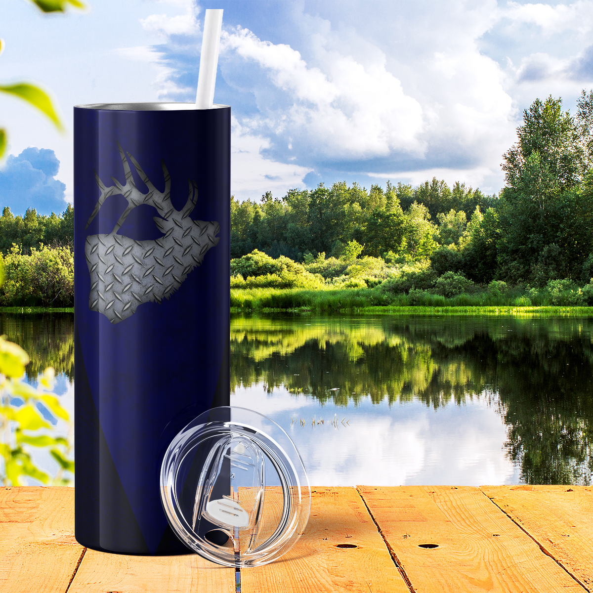 Blue Hunting 20oz Skinny Tumbler