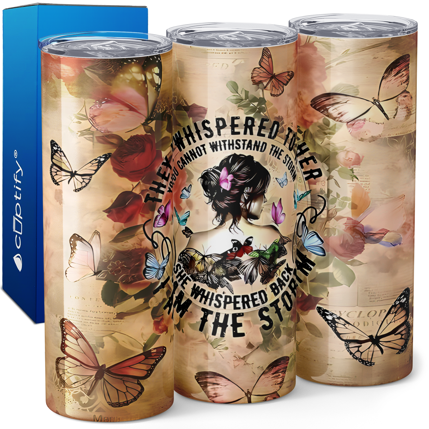 She Whispered Back I Am the Storm 20oz Skinny Tumbler