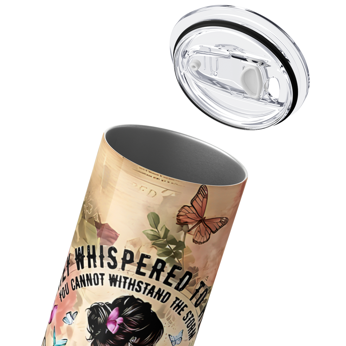 She Whispered Back I Am the Storm 20oz Skinny Tumbler