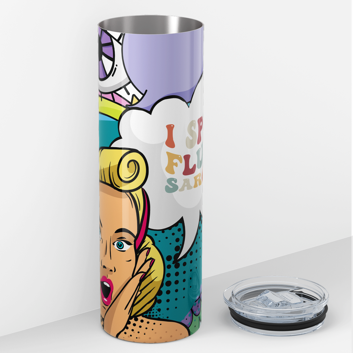 I Speak Fluent Sarcasm Comics 20oz Skinny Tumbler