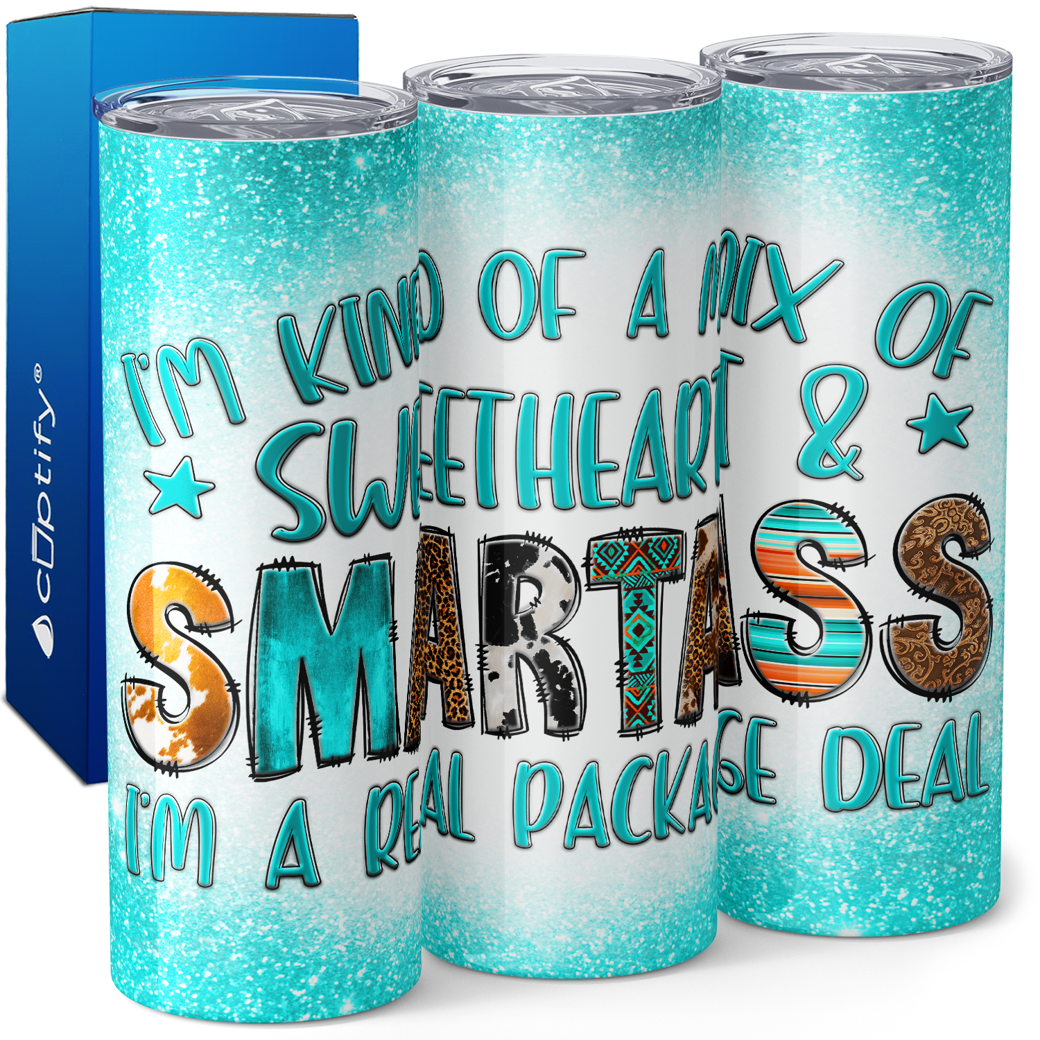 I'm Kind of a Mix of Sweetheart and Smartass 20oz Skinny Tumbler