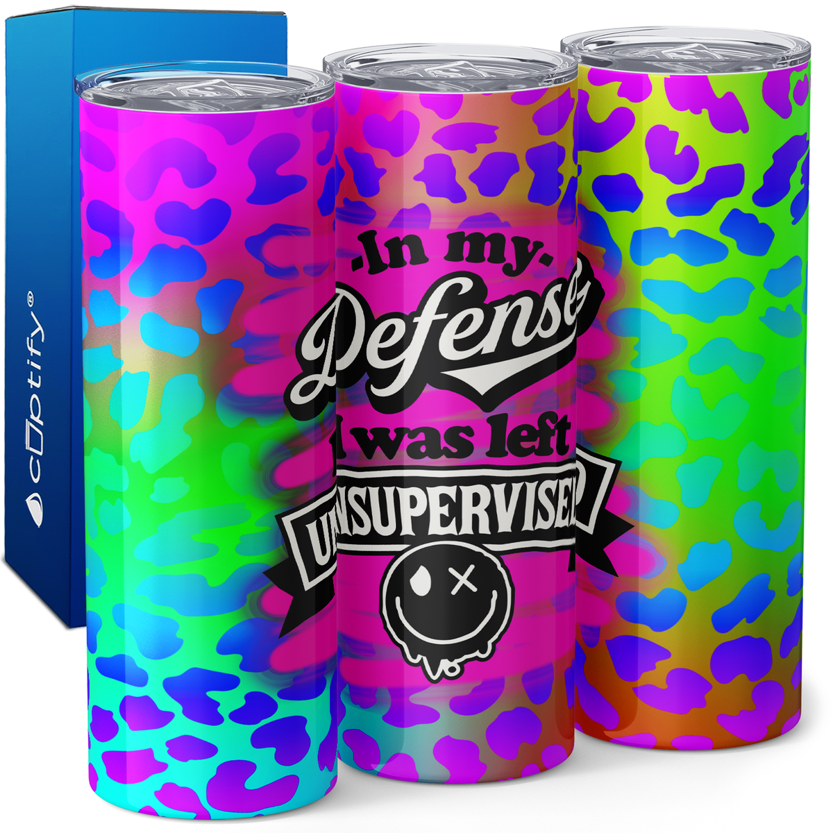 In My Defense I was Left Unsupervised 20oz Skinny Tumbler