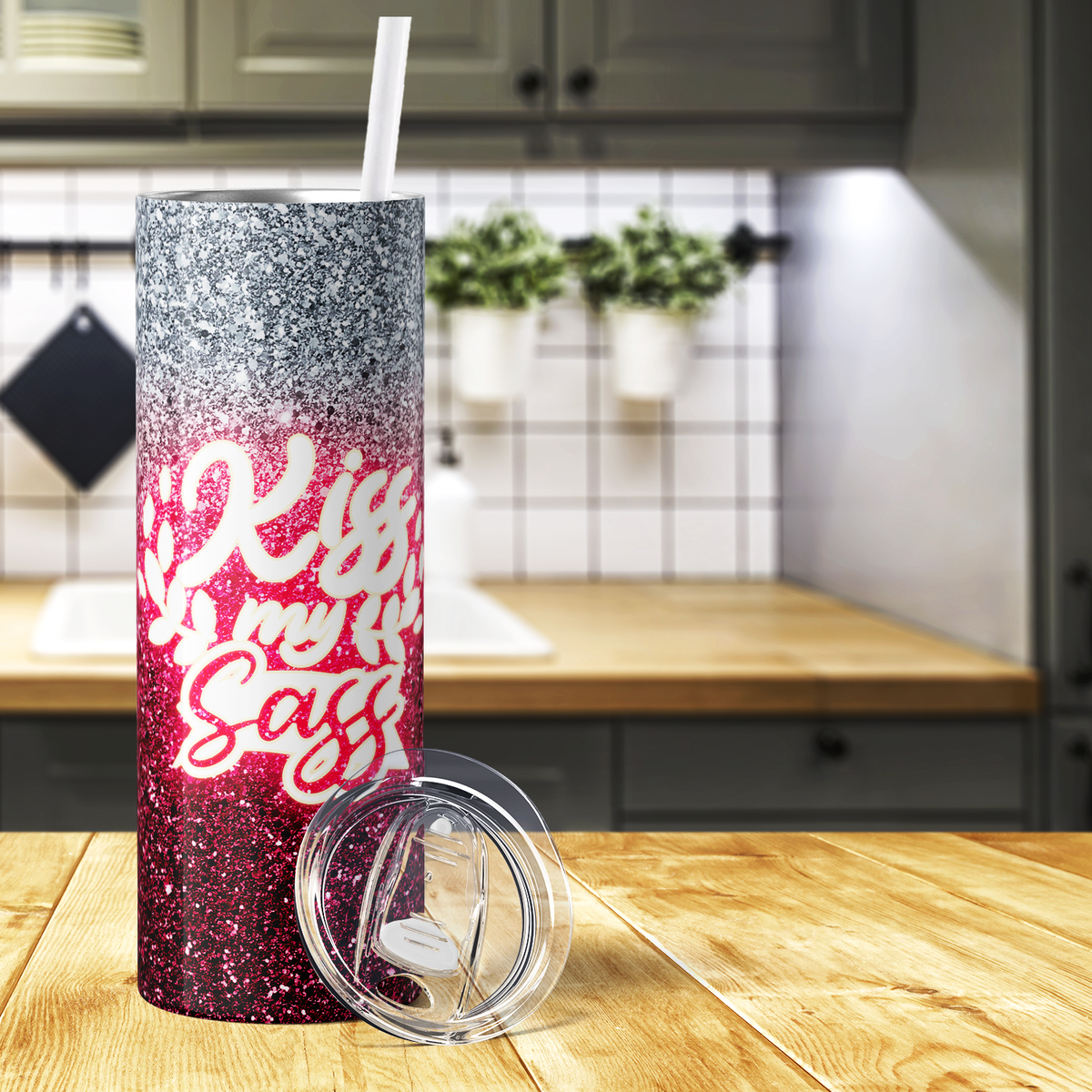 Kiss My Sass 20oz Skinny Tumbler