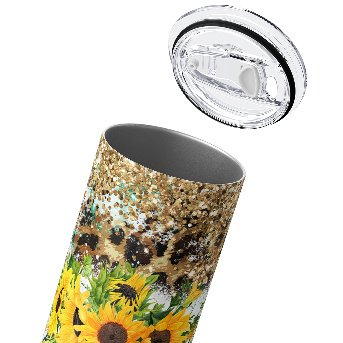 Cowgirl boots with Sunflowers 20oz Skinny Tumbler