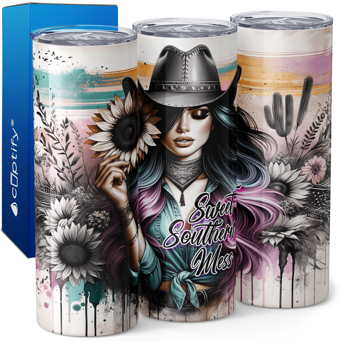 Cowgirl Sweet Southern Mess 20oz Skinny Tumbler