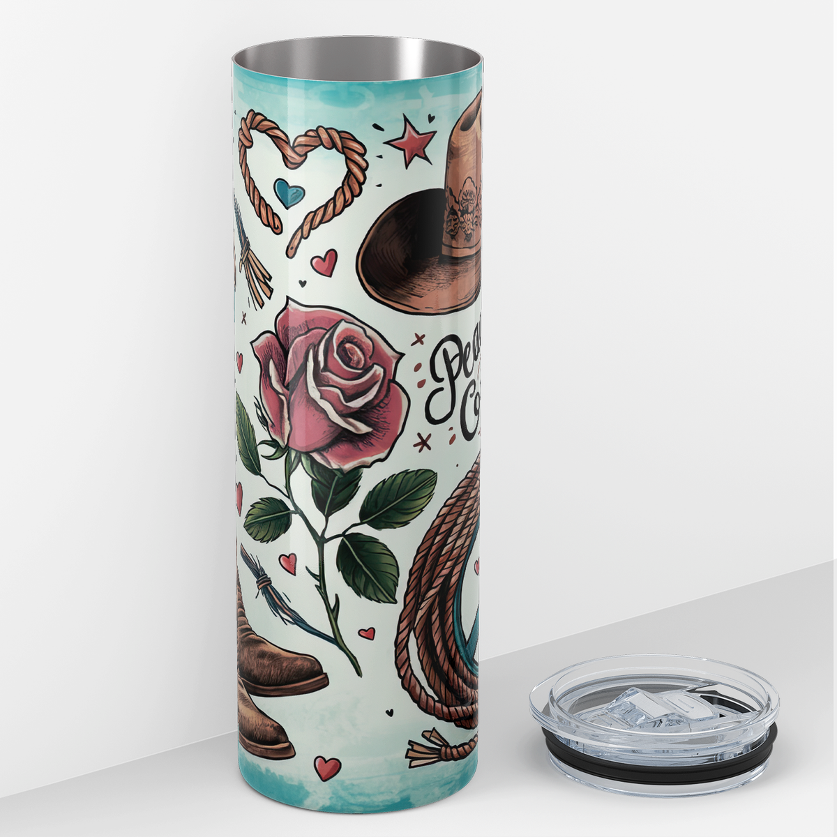 Peace Love Cowgirls 20oz Skinny Tumbler