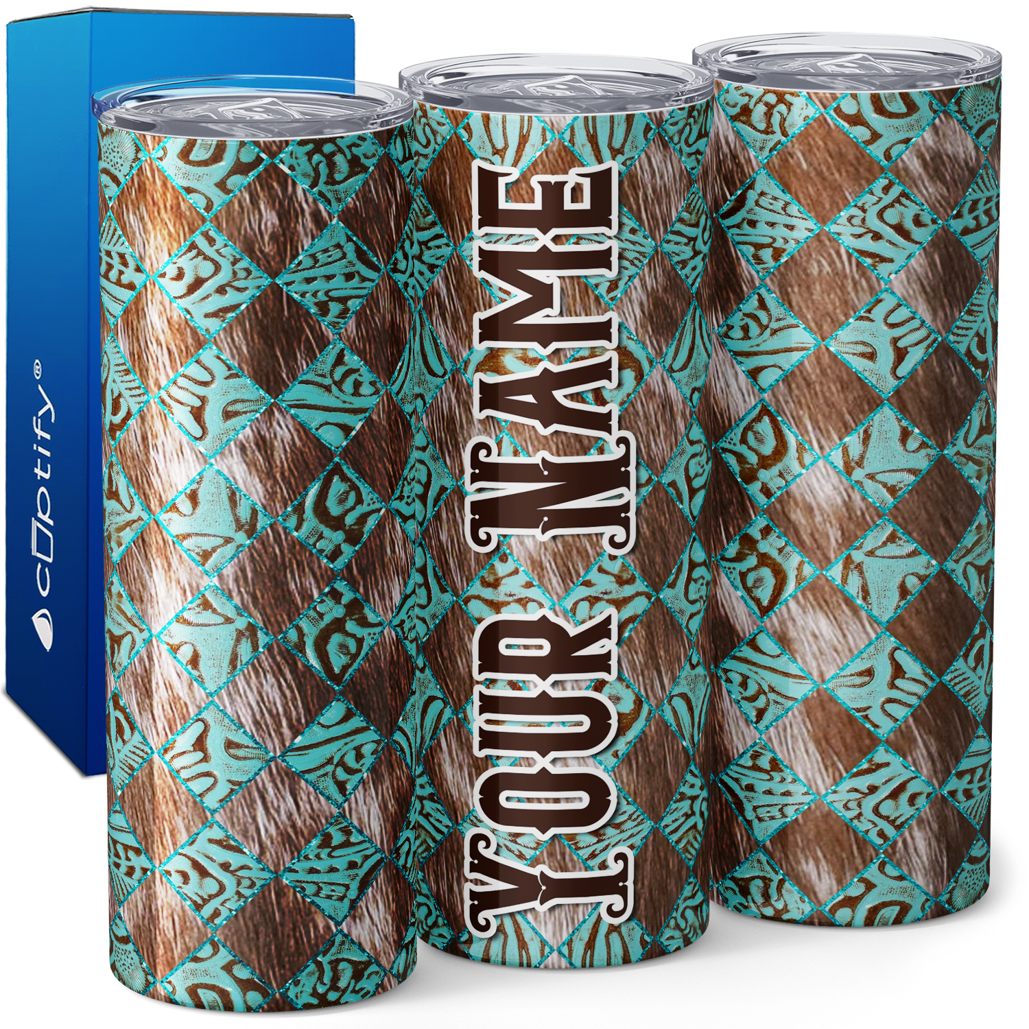 Personalized Cowgirl 20oz Skinny Tumbler