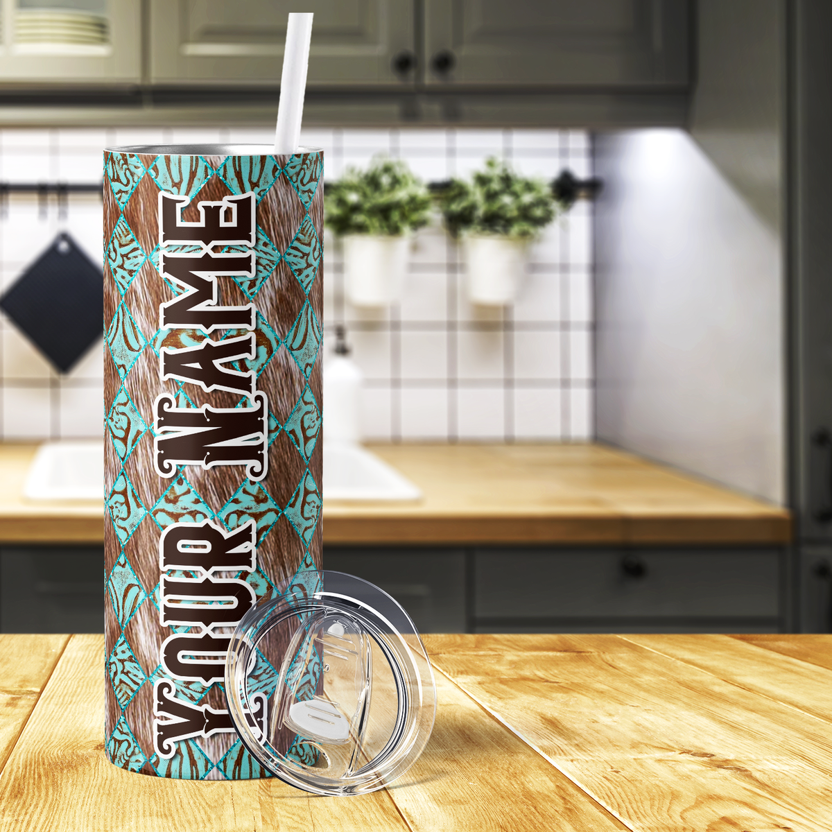 Personalized Cowgirl 20oz Skinny Tumbler