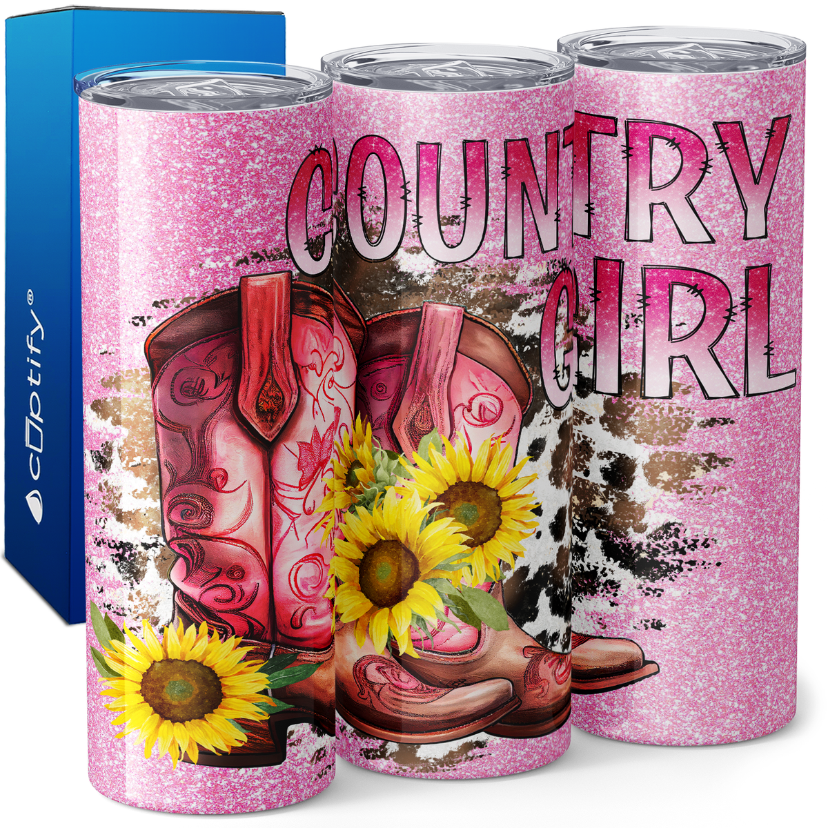 Pink Country Girl 20oz Skinny Tumbler