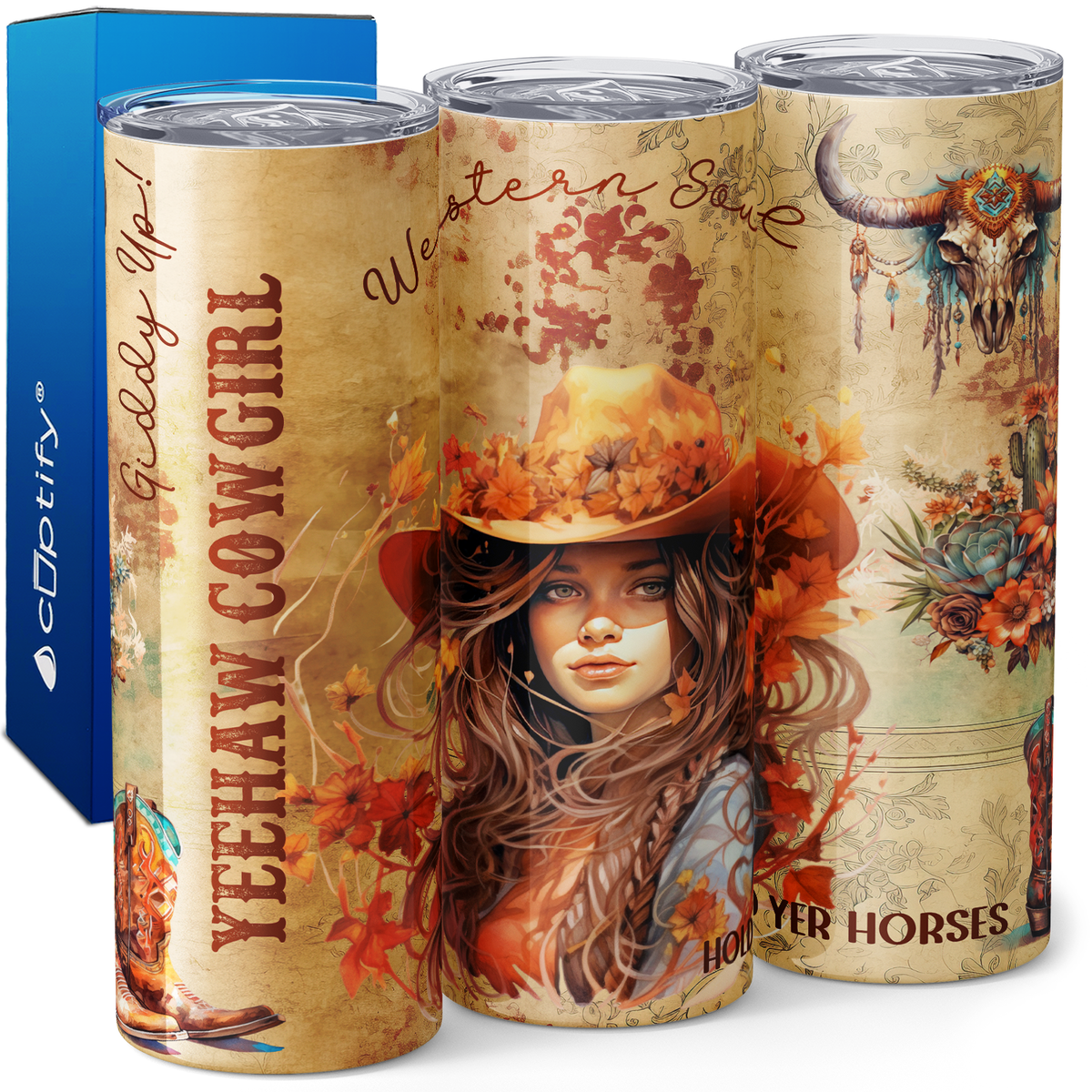 Yeehaw Cowgirl Western Soul 20oz Skinny Tumbler