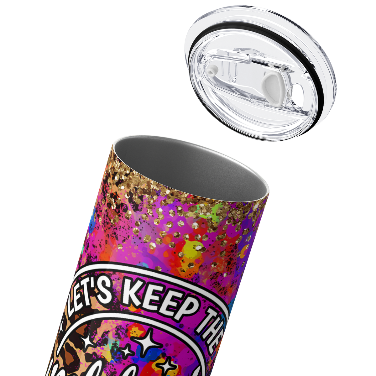 Let's Keep the Dumbfuckery to a Minimum Today Colorful Leopard Print 20oz Skinny Tumbler