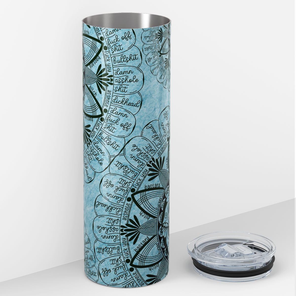 Mandala Cuss Words 20oz Skinny Tumbler
