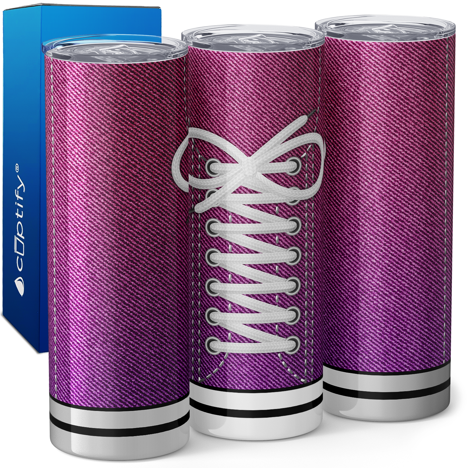 Denim Pink Shoes 20oz Skinny Tumbler