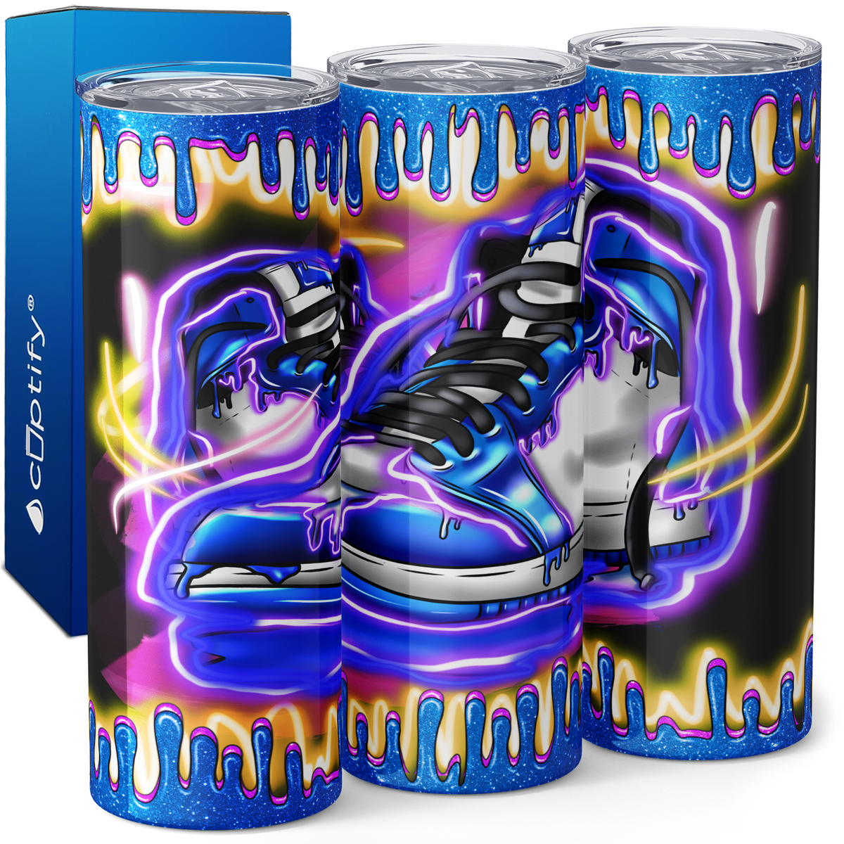 Dripping Sneakers Blue 20oz Skinny Tumbler