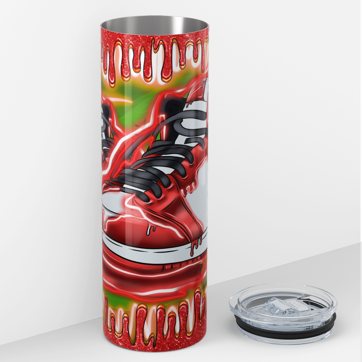 Dripping Sneakers Red 20oz Skinny Tumbler