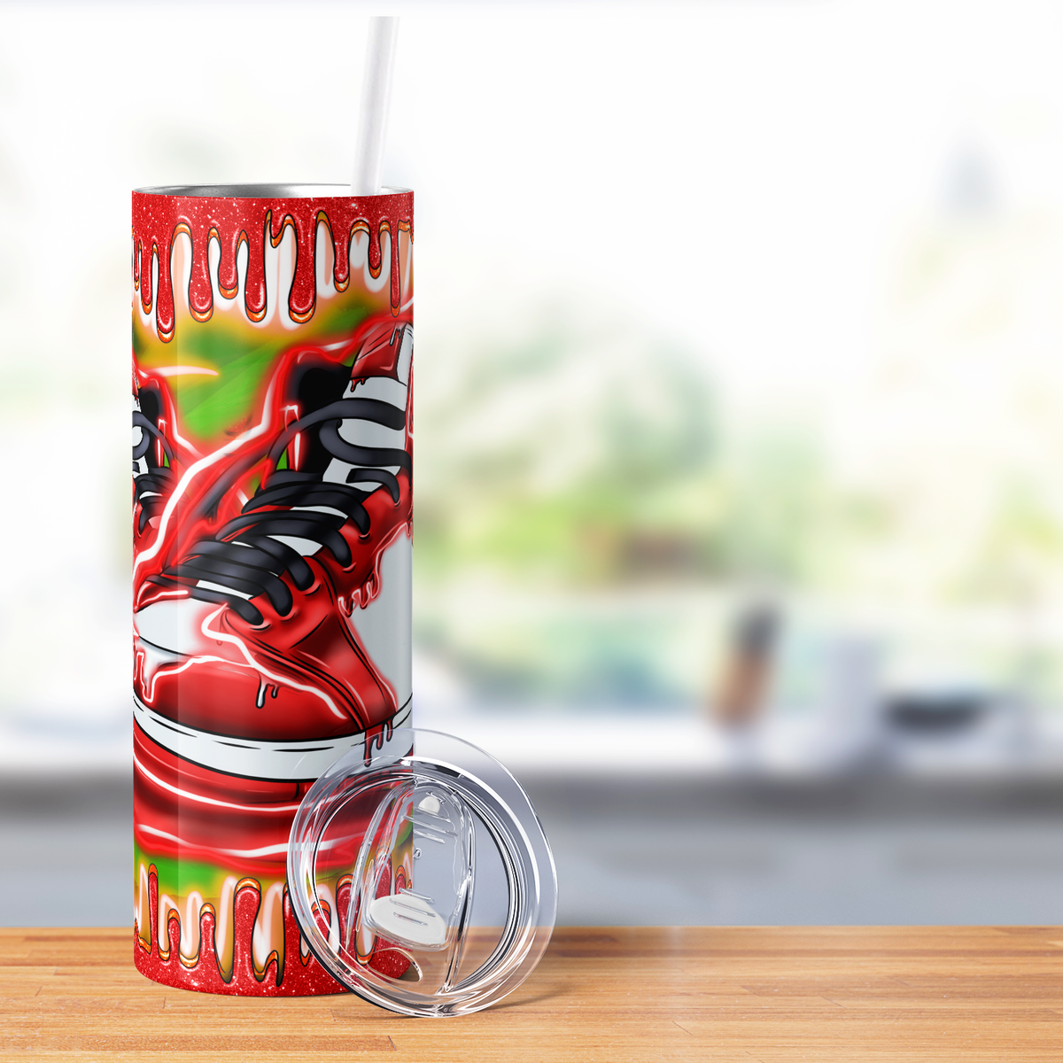 Dripping Sneakers Red 20oz Skinny Tumbler