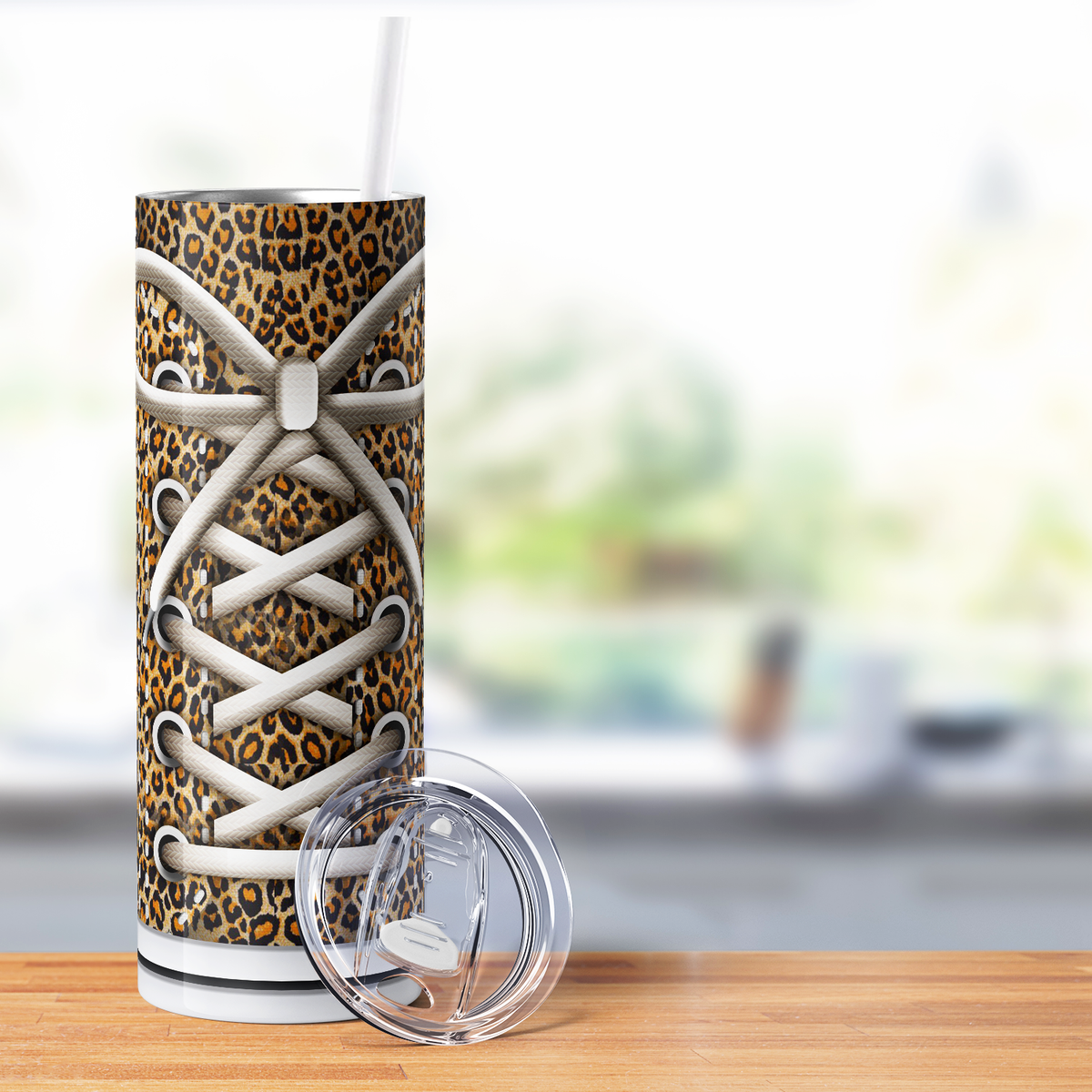 Leopard Print Sneakers 20oz Skinny Tumbler