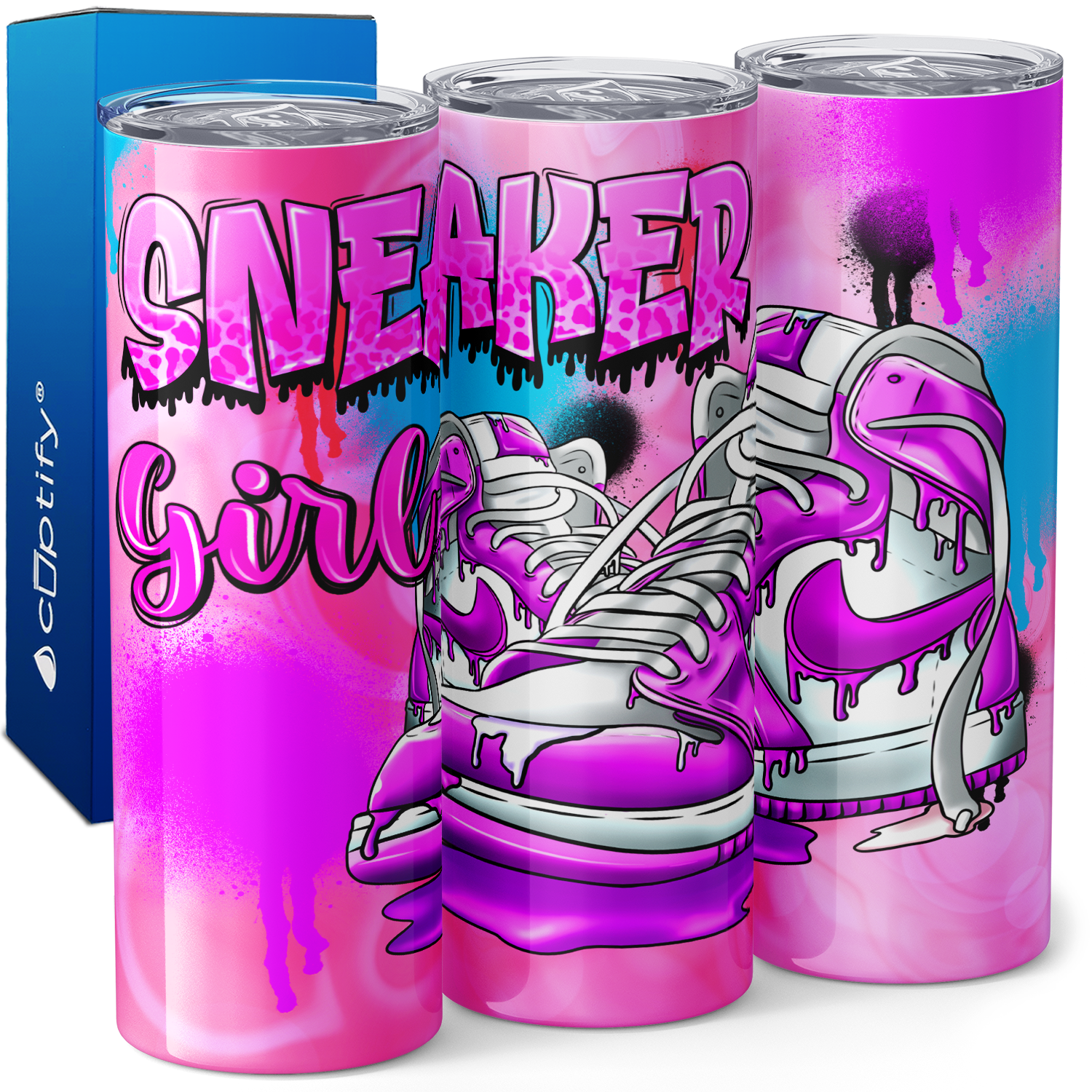 Sneaker Girl Pink 20oz Skinny Tumbler