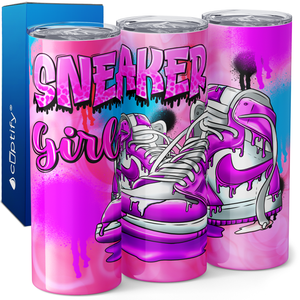 Sneaker Girl Pink 20oz Skinny Tumbler