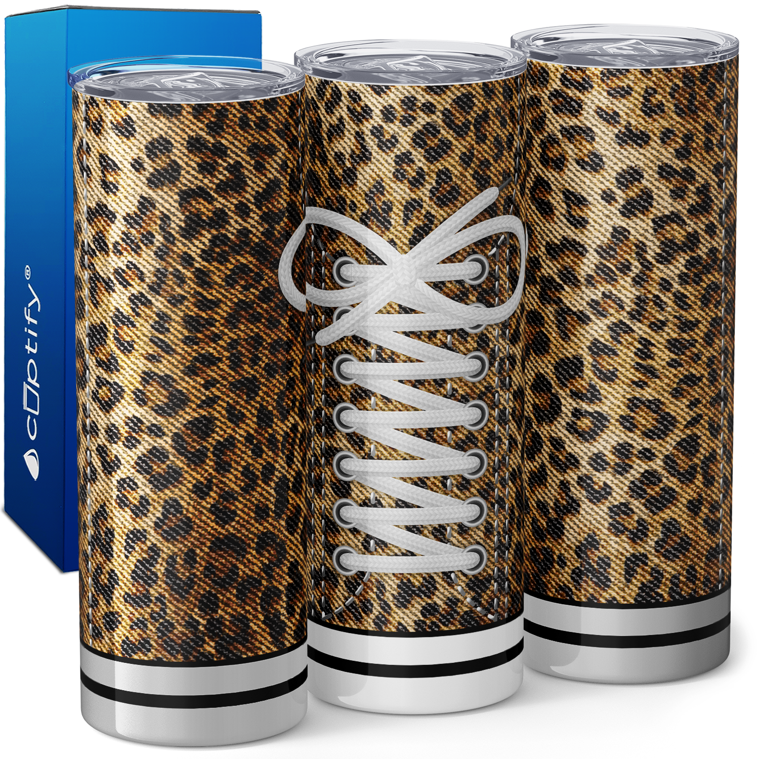 Sneaker Shoe Leopard Print 20oz Skinny Tumbler