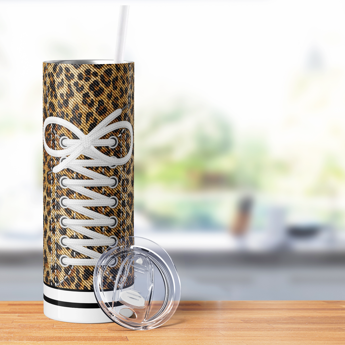 Sneaker Shoe Leopard Print 20oz Skinny Tumbler