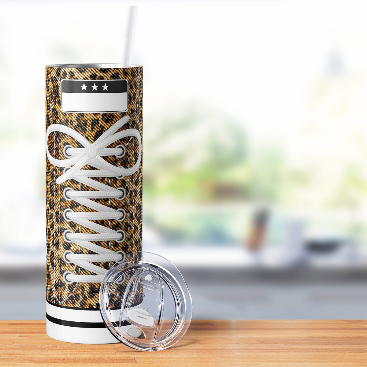 Sneakers Leopard Print 20oz Skinny Tumbler