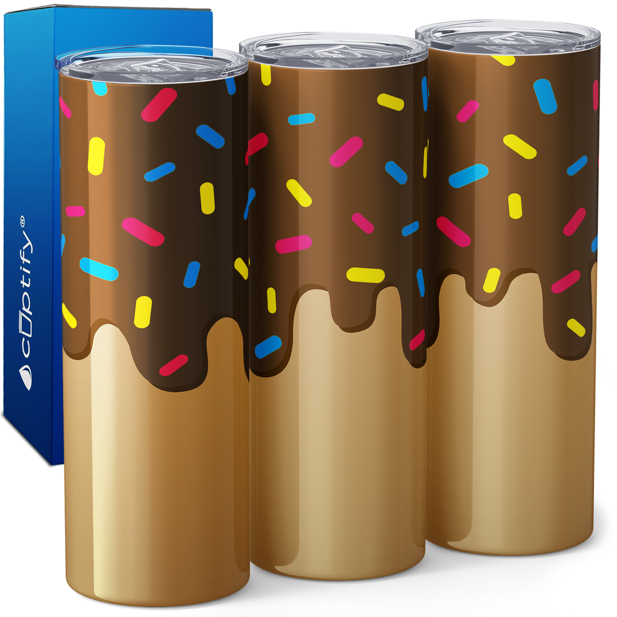 Chocolate Donut Sprinkles 20oz Skinny Tumbler