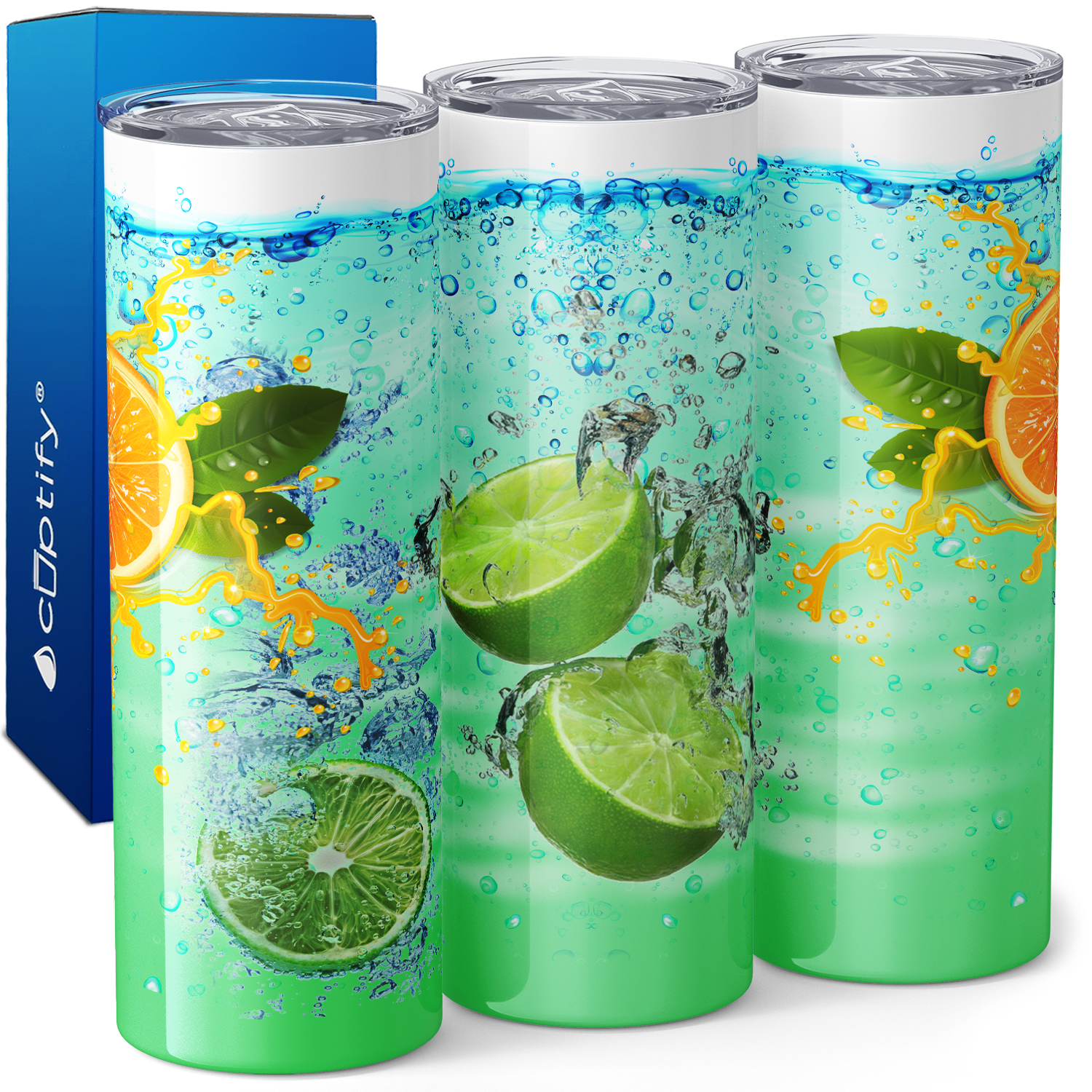 Lime and Orange Cocktail 20oz Skinny Tumbler