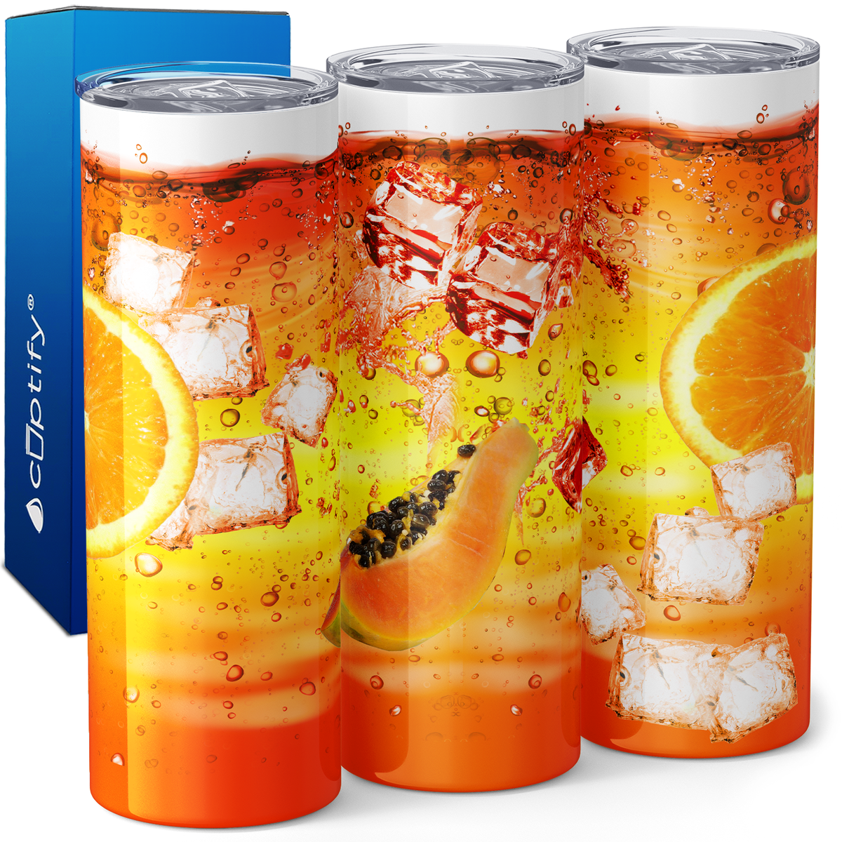 Orange Papaya Cocktail 20oz Skinny Tumbler