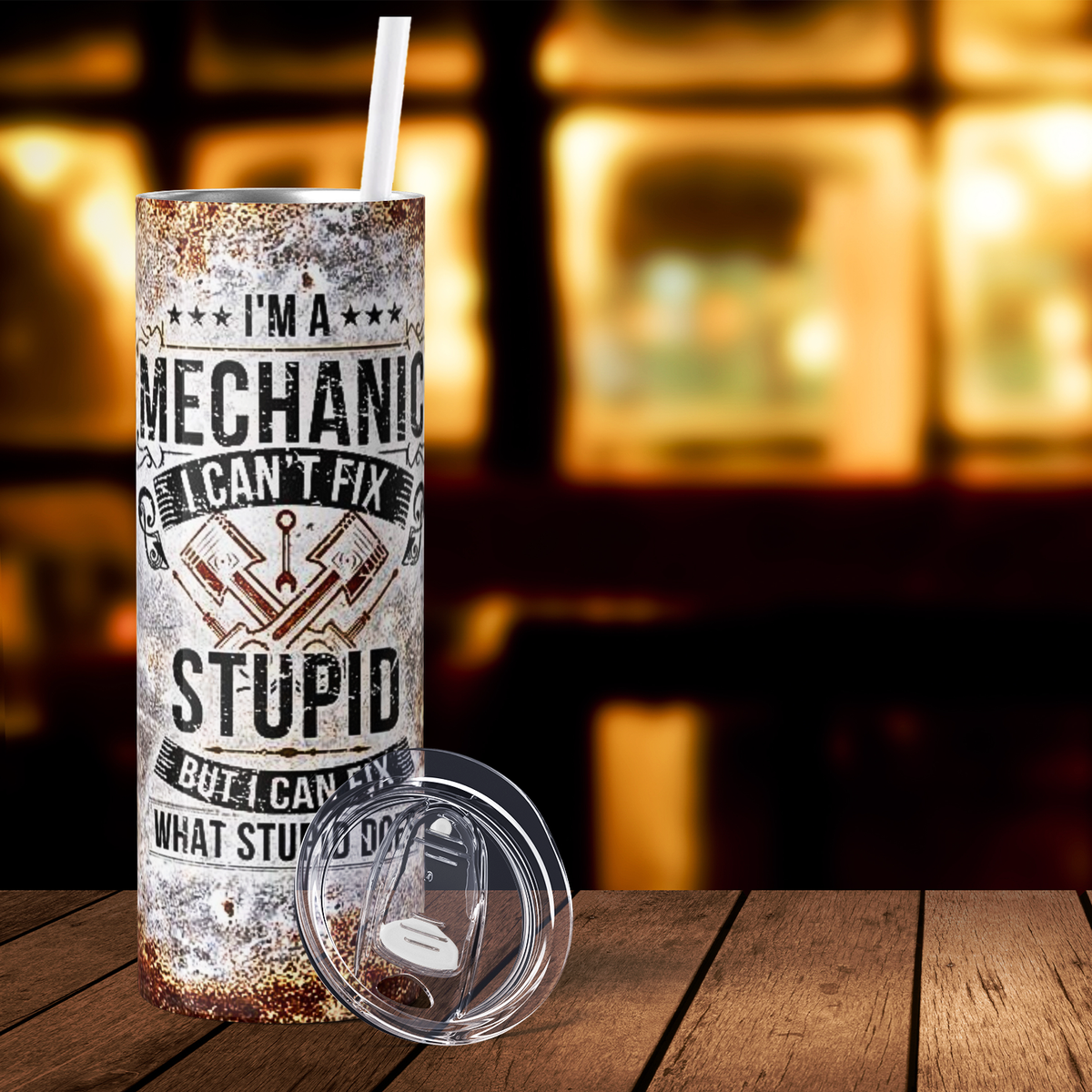 I'm a Mechanic I Can't Fix Stupid 20oz Skinny Tumbler
