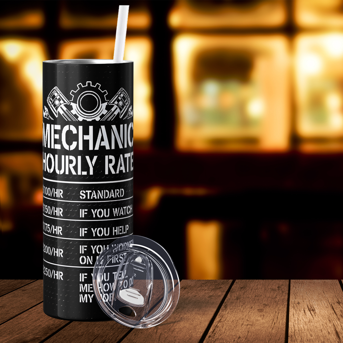 Mechanic Hourly Rate 20oz Skinny Tumbler
