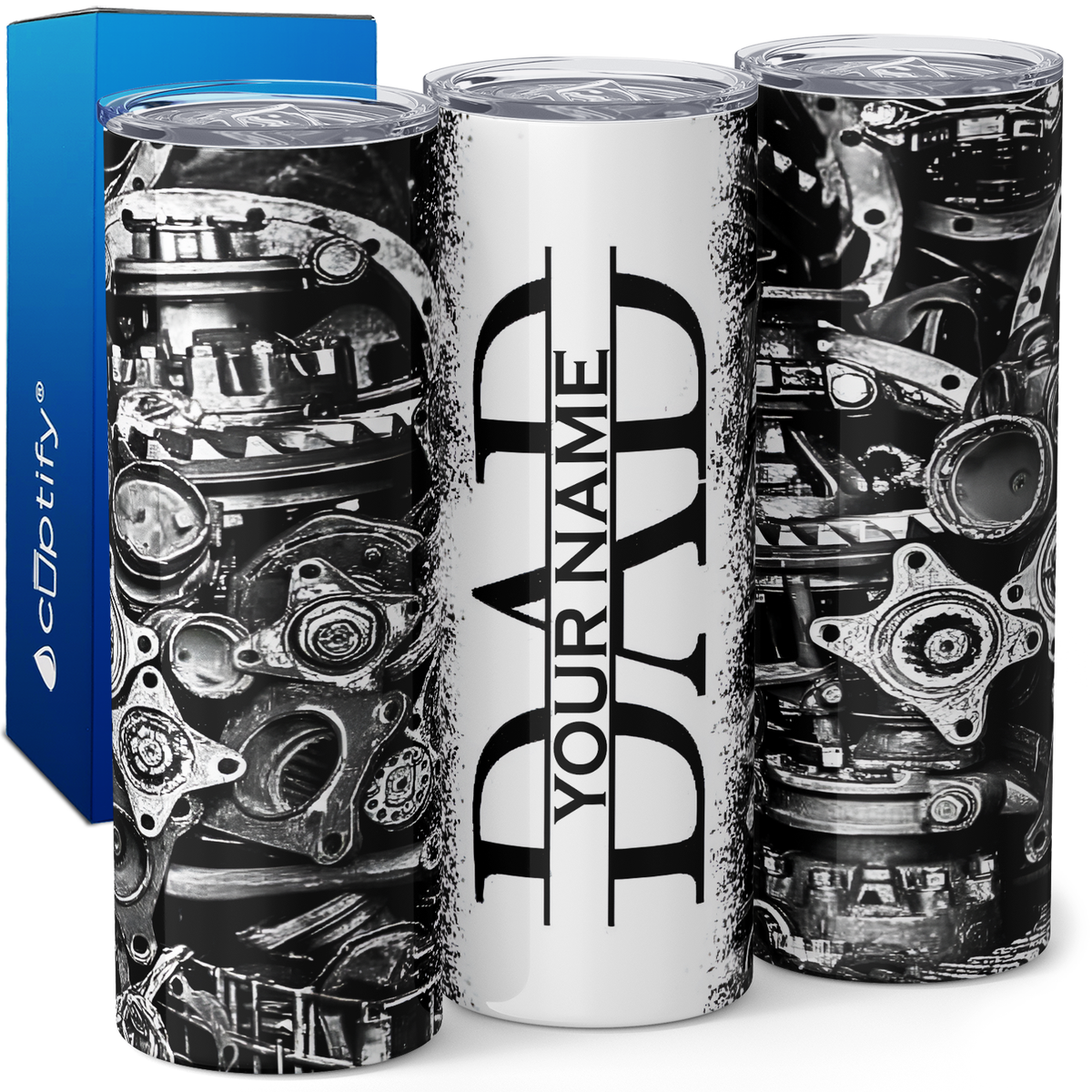 Personalized Mechanic Dad 20oz Skinny Tumbler