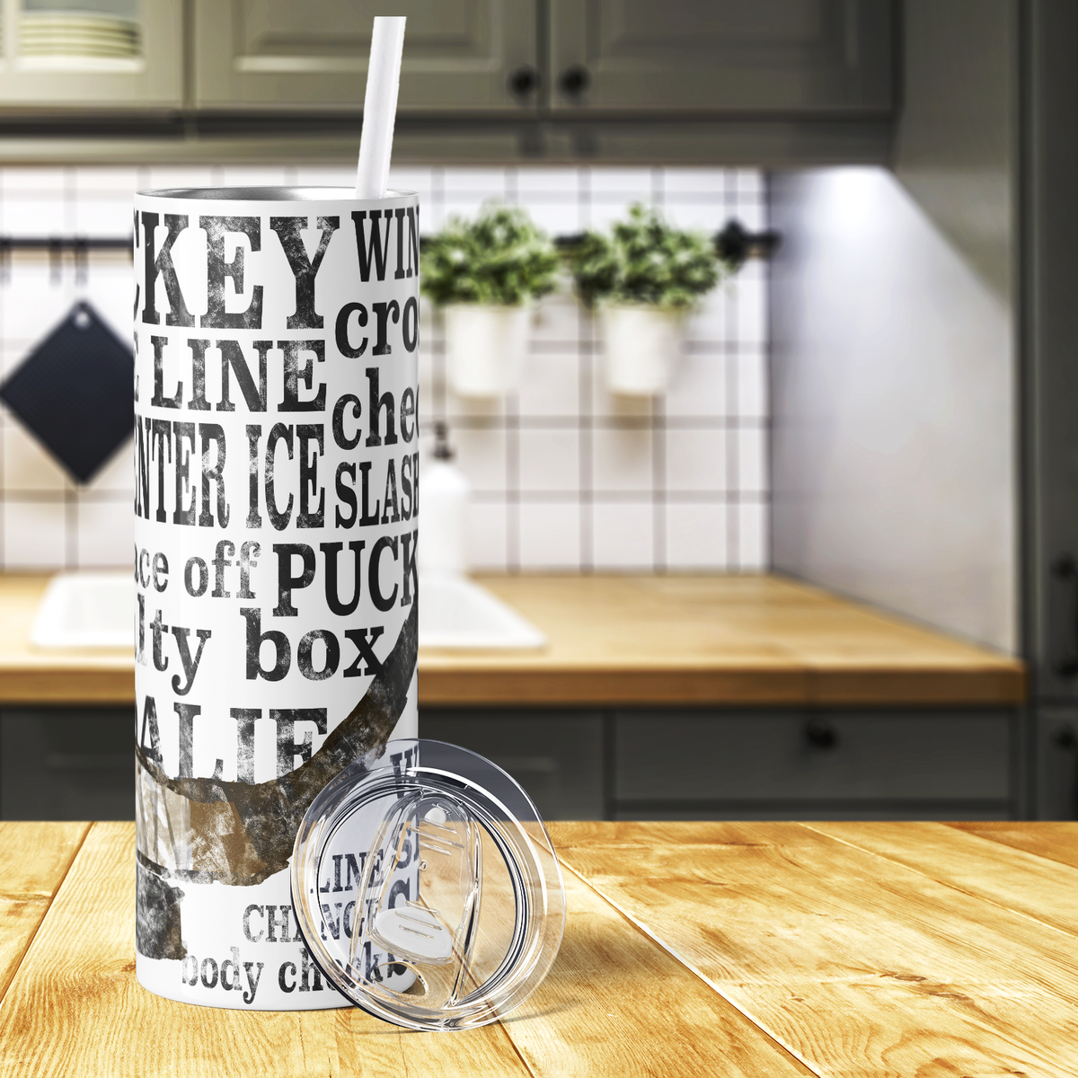 Hockey Words 20oz Skinny Tumbler