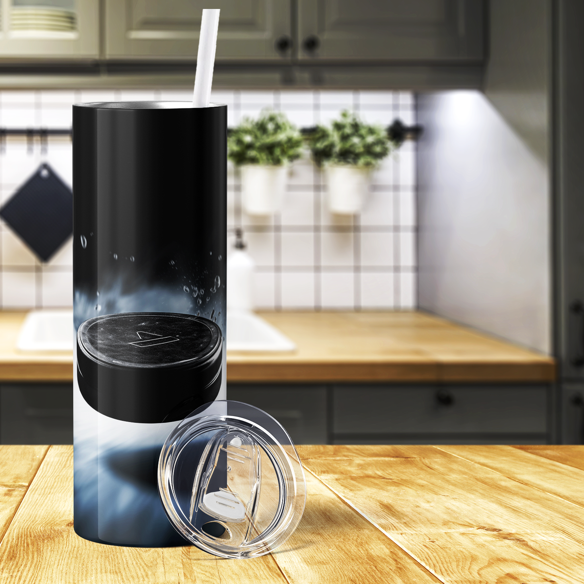 Ice Hockey Puck 20oz Skinny Tumbler