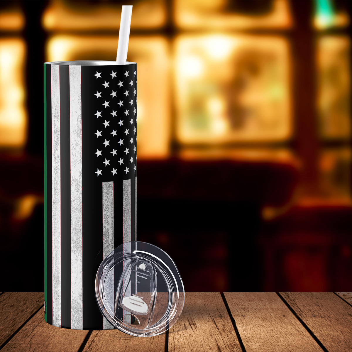 Personalized Border Patrol Flag 20oz Skinny Tumbler